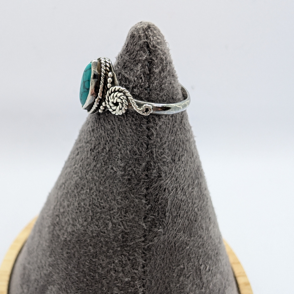Turquoise Silver 925 Ring. Size 6.25 - Picture 5 of 10